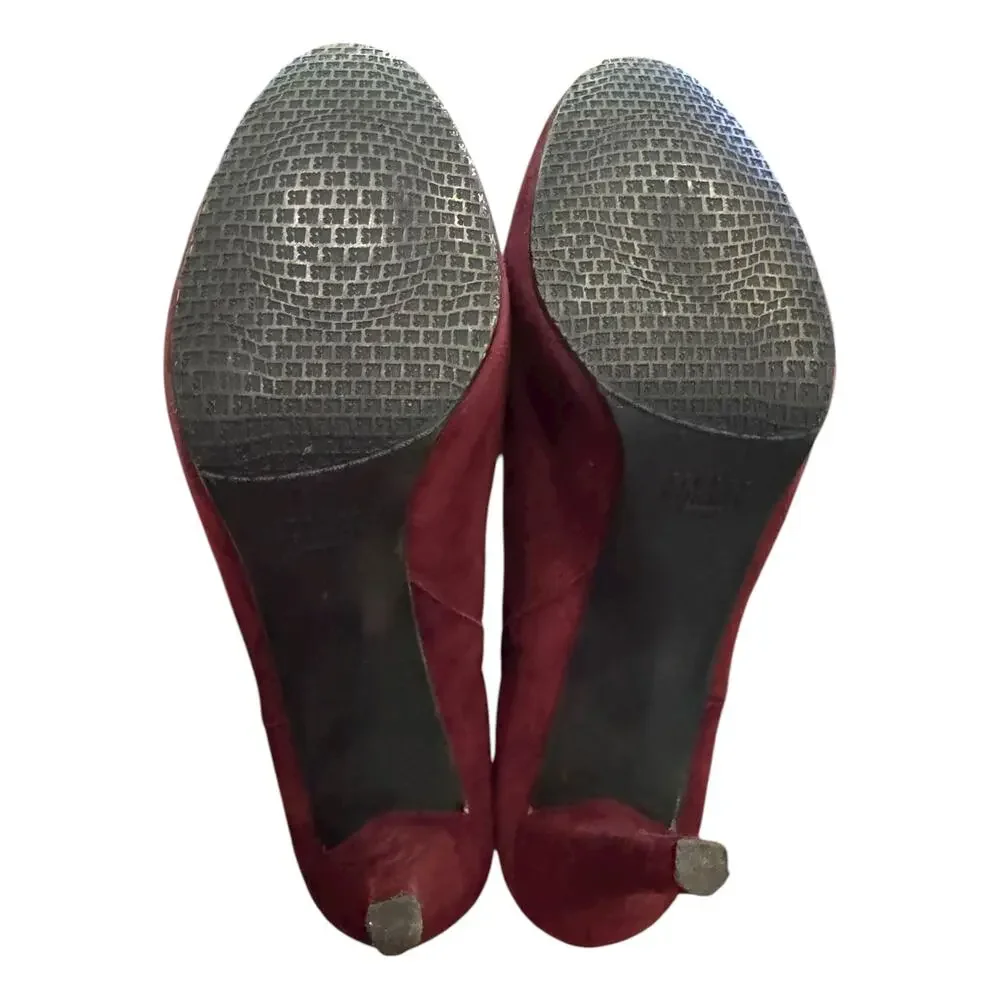 MICHAEL Michael Kors Burgundy Suede Platform Stiletto Ankle Boots 11M